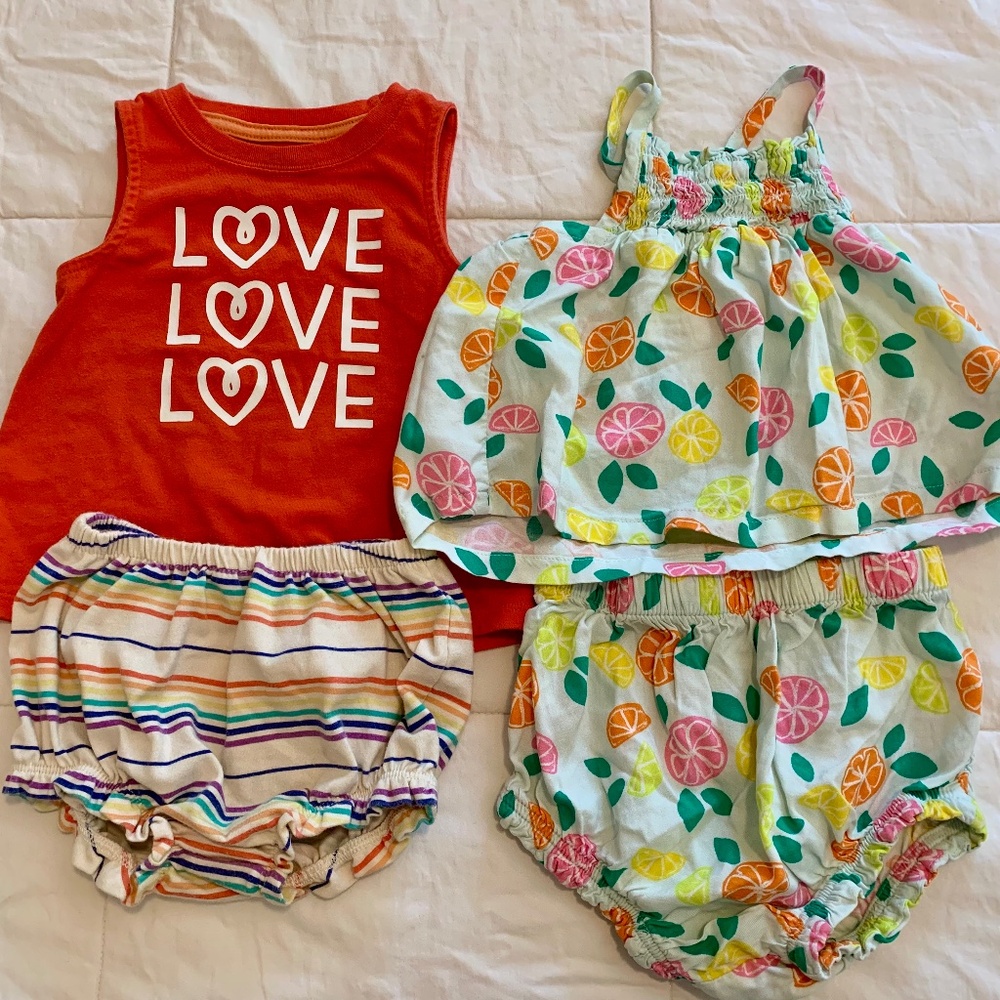 Set of TWO Cat & Jack Two-Piece Sets Spring Summer | 12M